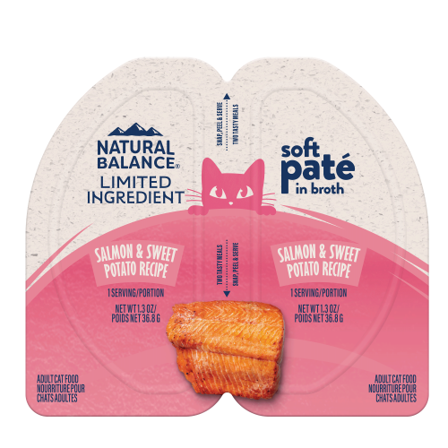 Natural Balance LID 2.6oz Soft Pate in Broth [SALMON & Sweet Potato Recipe] 雪山牌 滋味杯 單一蛋白配方 成貓主食 三文魚甜薯配方 (00679)